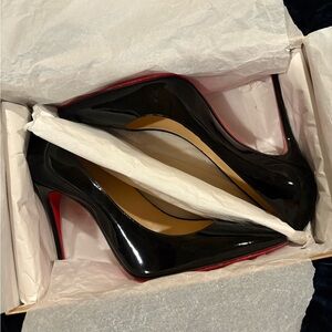 Christian Louboutin Glossy Black Heels with Red Soles